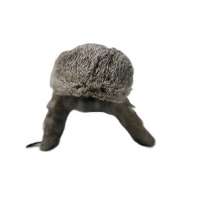 Surell Crown Cap Rabbit Fur  with Leather Crown Russian Style  Mens hats